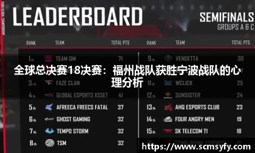 全球总决赛18决赛:福州战队获胜宁波战队的心理分析